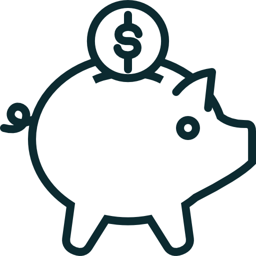 Un salvadanaio a forma di maialino in cui viene inserita una moneta.